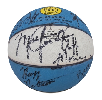 1983-84 University of North Carolina Tar Heels Team Signed Basketball With 13 Signatures Including Michael Jordan (JSA)